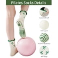 thumbnail image 3 of Yawlsow Pilates Socks with Grips for Woman, Non Slip Ruffle Yoga Socks with 6-Bow & Arch Support for Barre Ballet Workout, Hospital, 3 of 5