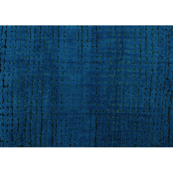 Ahgly Company Indoor Rectangle Oriental Turquoise Blue Modern Area Rugs, 6' x 9'