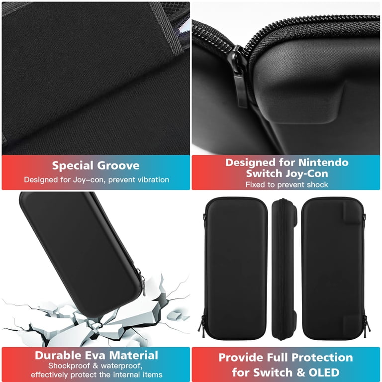 KIMHY Nintendo Switch Case, 20 in 1 Accessories Kit, Screen