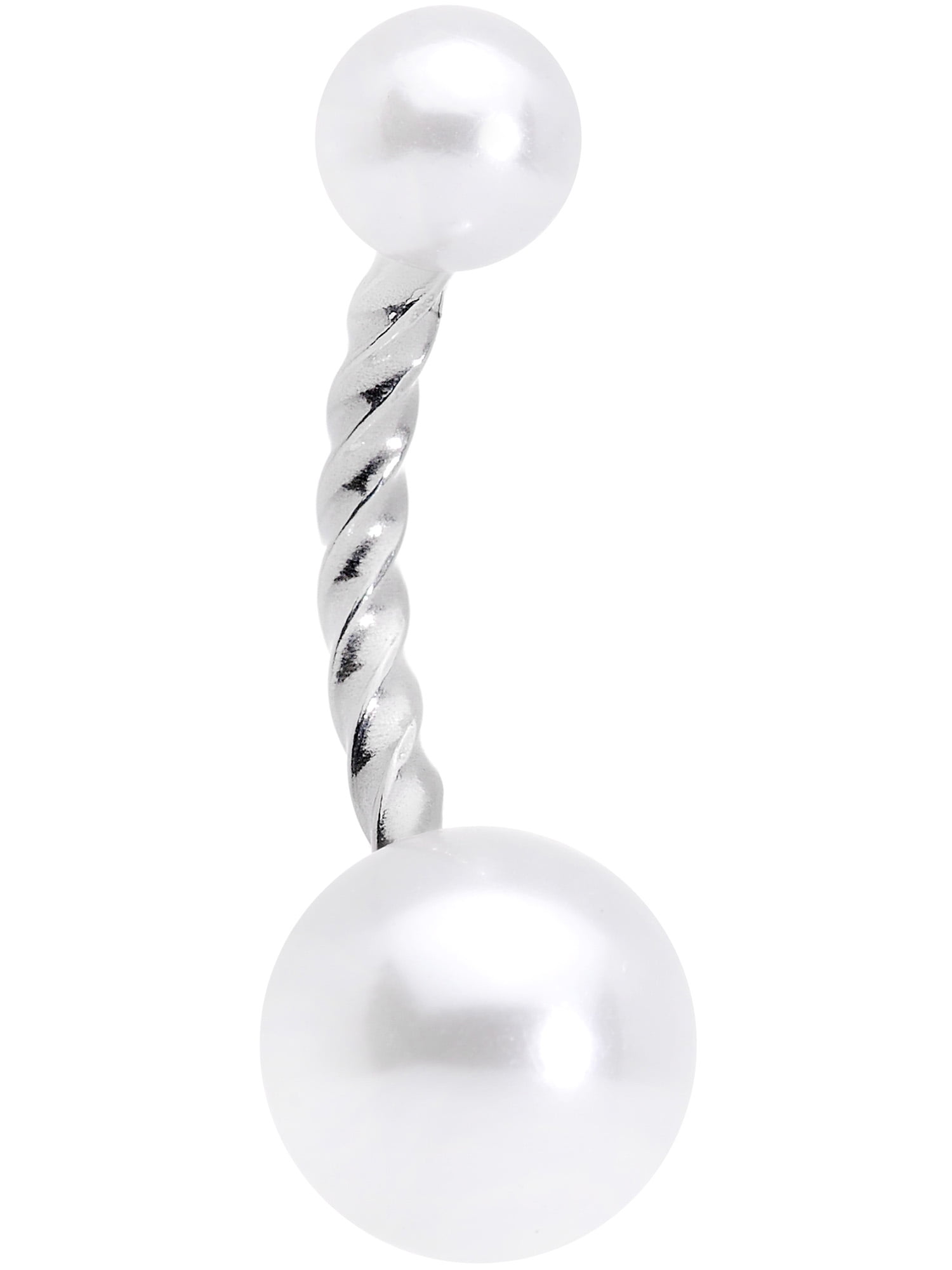 Single 14g Spiral Twister With Acrylic Ball Belly Button Ring Naval Piercing 