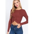 thumbnail image 3 of Crew Neck Knotted Crop Sweater, 3 of 5