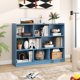 thumbnail image 2 of Songqin 8 Cube Bookcase, Freestanding 3-Tier Open Bookshelf, Modern Storage Display Cabinet, Wood Cube Storage Organizer for Living Room, Kid’s Room, Bright Blue, 2 of 18