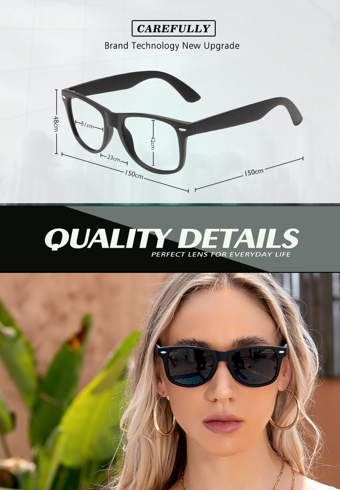 Carefully Square Sunglasses for Men and Women Sunglasses for Fishing Offering UV Protection (3 Pack)