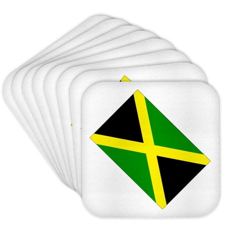 3drose, Jamaican Flag, Set of 8 Coasters - Cork