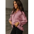 thumbnail image 4 of FOLUNSI Chic Pink Waffle LS Top - Versatile, Flattering for All, 4 of 8
