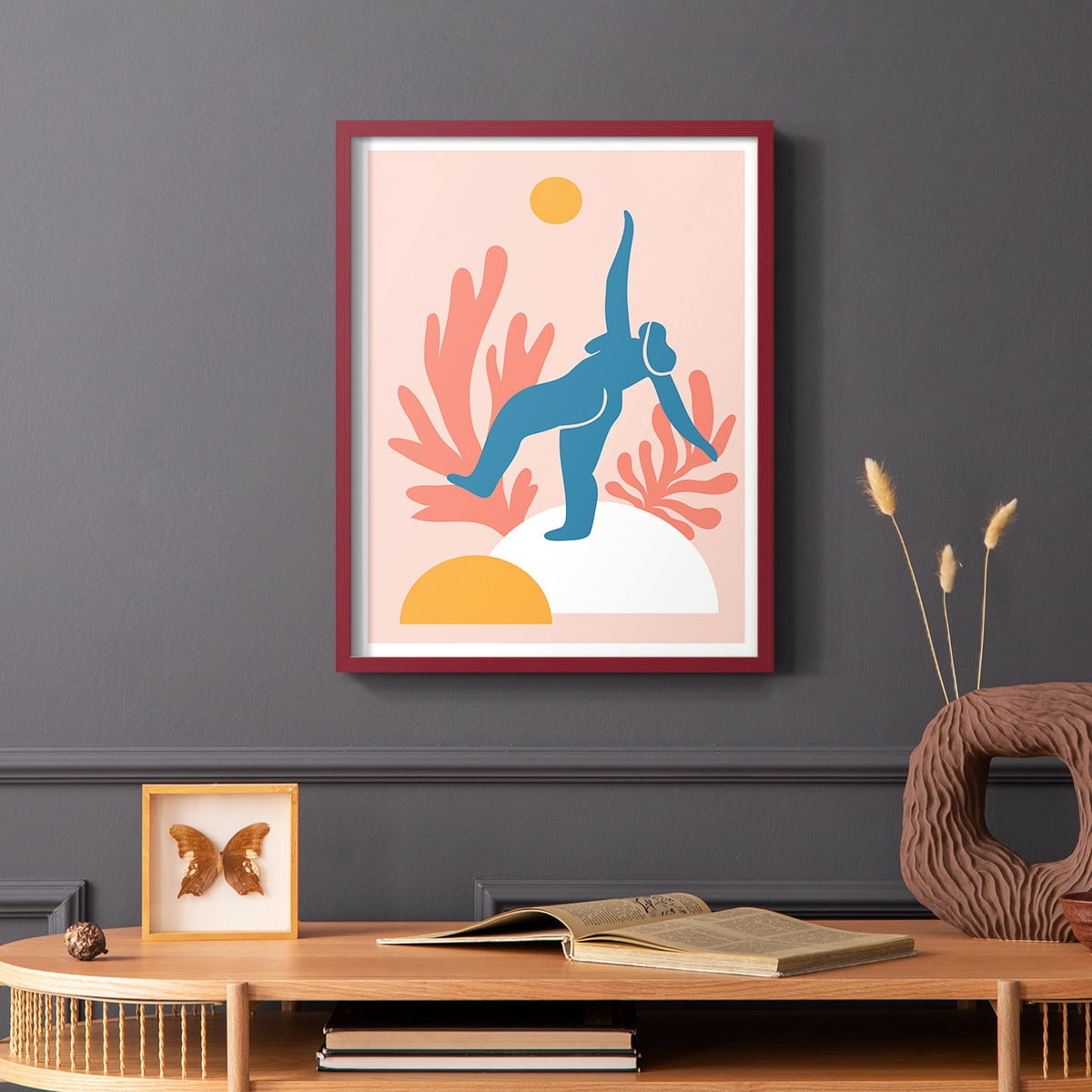 Matisse CCCXVIII in Red Solid Wood 11 x 14 Framed Print