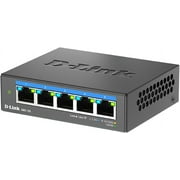 D-Link 5-Port 2.5Gb Unmanaged Gaming Switch with 5 x 2.5G - Multi-Gig, Network, Fanless, Plug & Play (DMS-105),Black