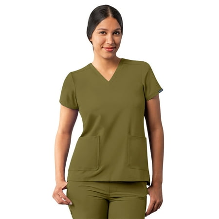 

Adar Addition Scrubs For Women - Modern V-Neck Scrub Top - A6008 - Martini Olive - S