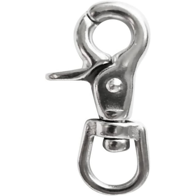 Zhuge Mosquetón giratorio de acero inoxidable 304 resistente con cierre de langosta, hebilla para mascotas, clip de gatillo, llavero para perro, caballo, 65 mm (plateado)