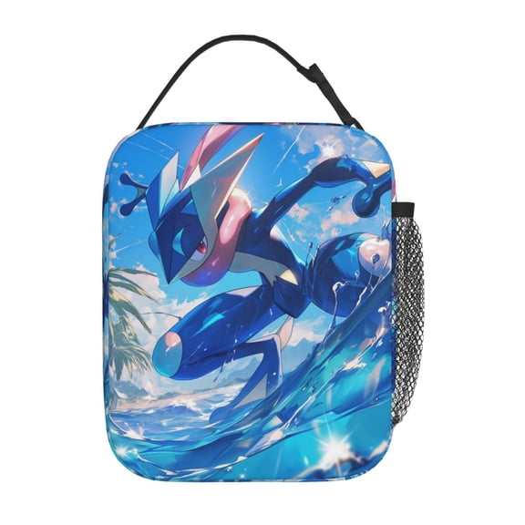 Insulated Meal Box Cooler Tote, Greninja Lunch Bag with Shoulder Strap for Office Outdoor Picnic