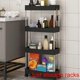 thumbnail image 2 of Tier Rolling Utility Cart, Movable Slim Storage Rack for Kitchen, Bathroom, Living Room - Space Saving Organizer Shelf B, 2 of 5