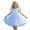 Blue, variant on Girls Summer Dress Sleeves Skirt Party Gown Toddler Kids Mal Occasion Clothes