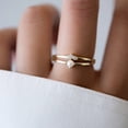thumbnail image 2 of Jewelerix Vintage 14K Yellow Gold Vermeil Proposal Ring Moissanite Diamond Engagement Ring Round Brilliant Cut Birthday Gift for Women's, 2 of 5