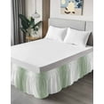 thumbnail image 4 of Sage Green Bed Skirt and White Gradient Bed Skirts Queen Size 18 Inch Drop, Wrap Around Dust Ruffle&nbsp;Bedskirt with Adjustable Elastic Belt for Queen Size Beds, 4 of 7