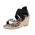 thumbnail image 2 of Zapatos de cuña de boca de pescado para mujer Sandalias de banda cruzada con tacón de cuña de cuerda de cáñamo Wmkox8yii sa4770, 2 of 7