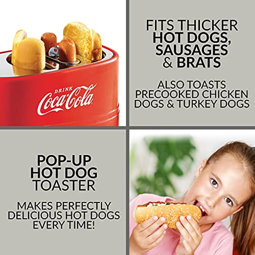 Nostalgia HDT600COKE Coca Cola Pop Up Hot Dog Toaster