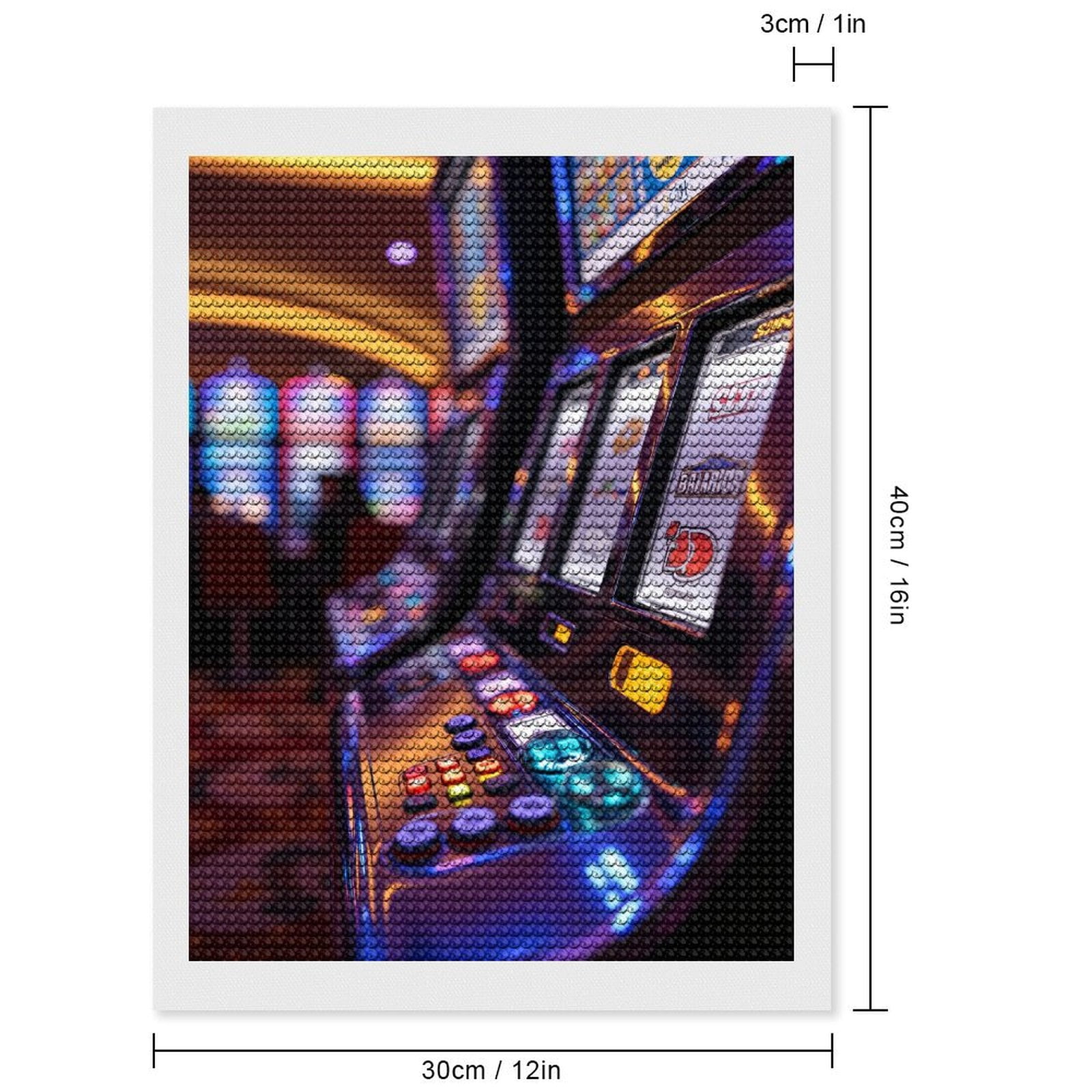 Diamond Art Kits for Adults, Casino Slot Machine Gaming Scene 5D Diamond Painting Kits for Adults Beginners, DIY Full Drill Diamond Painting, Gem Art and Crafts 12x16