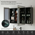 thumbnail image 6 of Talayuela 48 in.W x 32 in.H Aluminum Framed Medicine Cabinet in Brushed Black, 6 of 17