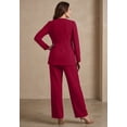 thumbnail image 2 of Jessica London Women's Plus Size 2-Piece Faux Wrap Pantsuit, 2 of 4
