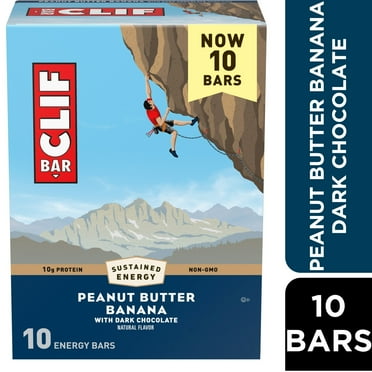 CLIF BAR Peanut Butter Banana with Dark Chocolate Flavor Energy Bars, Plant Based Protein Bars, 10ct