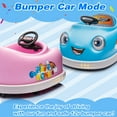 thumbnail image 5 of Kids Bumper Car 12V Ride on Toy for 3-5 Years Old with Pushrod and Dinner Plate, USB, Music, Rocking Horse Mode, Anti-Collision Bumper Car Ride on, Blue, 5 of 11