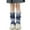 AB5 Navy, variant on Tisuna Toddler Girls Socks Kids Knee High Stacked Socks Gradient Print Leg Warmers Loose Socks For Girls Kids Children Black