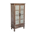 thumbnail image 5 of 55.12'' Tall Tower Storage Cabinet, Rustic Wood Sideboard Pantry Cabinet with 2 Doors and 1 Drawer, Versatile Buffet Cabinet with Storage for Home Decor, Livingroom, Bedroom,  Natural+White, 5 of 9