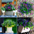 thumbnail image 6 of Viworld Artificial Flowers Outdoor Fake Plants - 12 Bundles Outside Face Plastic Greenery UV Resistant No Fade Faux Daffodils Spring Shrubs Home Decoration Garden Porch Patio Bushes Farmhouse (Purple), 6 of 9