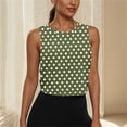 thumbnail image 7 of Fewfanhot Women's Polka Dot Print Sleeveless Workout Crop Top, Loose Fit Racerback Gym Tank, Lightweight Breathable Summer Athletic Shirt, 7 of 7