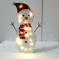 TOPRenddon Snowman Christmas Decorations, Light Up 2D Snowman Family, Christmas Snowman Waterproof for Indoor or Outdoor Garden Yard Lawn Holiday Party Decor (Plush)