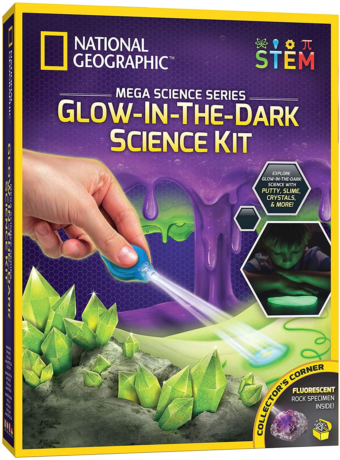 Mega Science Kit - Glow-in-The-Dark Lab with Crystals, Slime, Putty