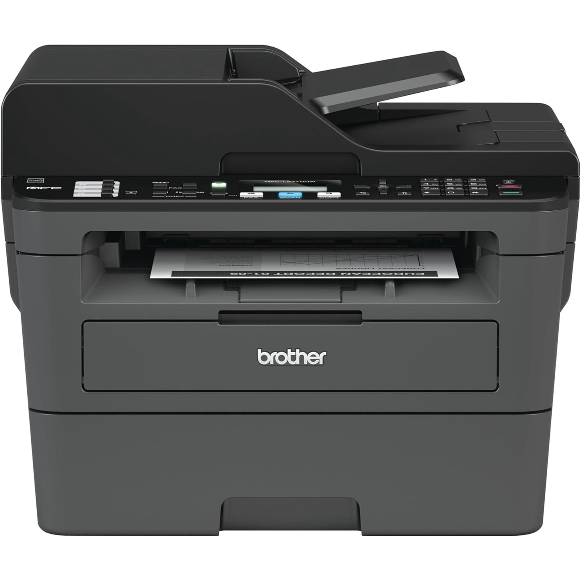 Brother MFC-L2710DW Monochrome Laser All-in-One Printer, Duplex Printing, Wireless Connectivity (Sold without manufacturer warranty)