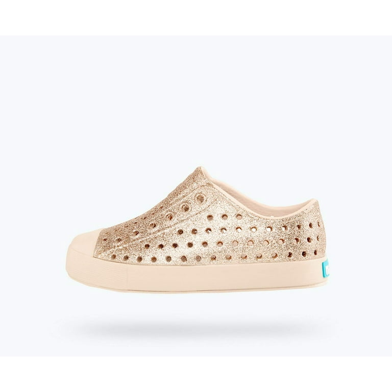 Native Shoes Kids Womens Jefferson Bling Glitter Toddler Little Kid Rock Salt Bling Rock Salt Pink 4 Toddler M Walmart