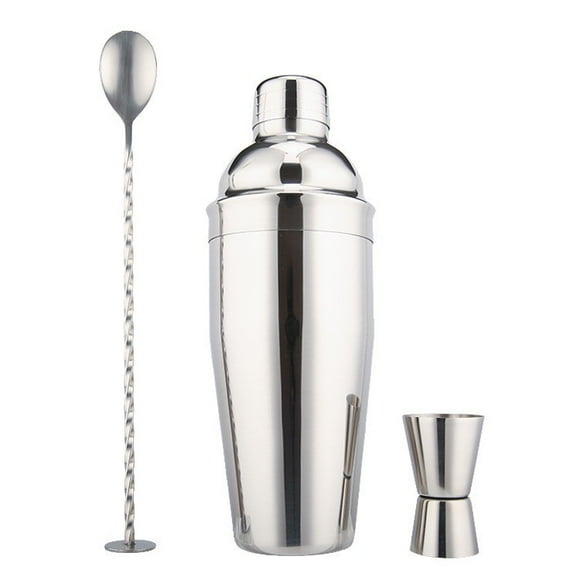 Cocktail Shaker, 3 Pieces Cocktail Shaker Set, 750ML Stainless Steel Cocktail Shaker, Father's Day Gift, Professional Cocktail Kit for Bar, Party, Gift for Dad Men