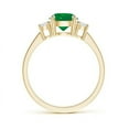 thumbnail image 2 of ANGARA Natural Prong-Set Round 3 Stone 1.2 ct Emerald and Diamond Engagement Ring in 14K Yellow Gold for Women (Size-7mm) | May Birthstone, Anniversary, Jewelry Gift for Women | Natural Emerald Ring, 2 of 11