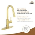 thumbnail image 4 of CASAINC Single Handle Kitchen Faucet with Pull Down Sprayer, Touchless Sensor, Soap Dispenser, Deck Mounted, Brushed Gold, 4 of 4