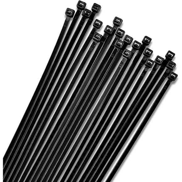 Bolt Dropper 15"" Black Zip Cable Ties (100 Pack), 120lbs