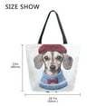 thumbnail image 5 of FORMRS Womens Canvas Tote Bag with Zipper Inner Pocket Shoulder Handbag, Gray Cute Dog Artist, 5 of 7