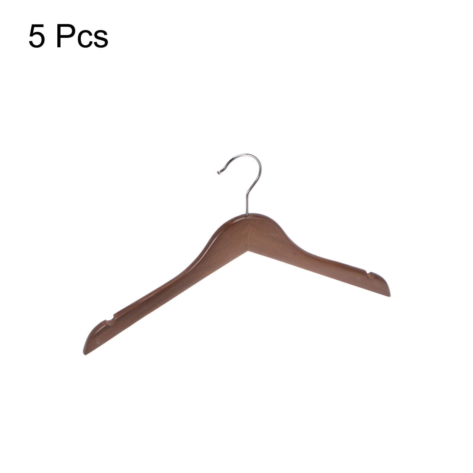 Unique Bargains Wooden Pants Hangers U-Notches Retro Coat Hanger Brown 14.96"x9.06"