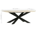 thumbnail image 4 of vidaXL Dining Table 180x90x76 cm Solid Bleached Mango Wood, 4 of 5
