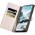 thumbnail image 4 of for Samsung Galaxy S24 Phone case[RFID Blocking Leather],[3 Credit Card Slot] Flip Folio Book Shockproof Protector,Holder Stand Cases,Women Men for Samsung S24 Wallet Cover,White, 4 of 11