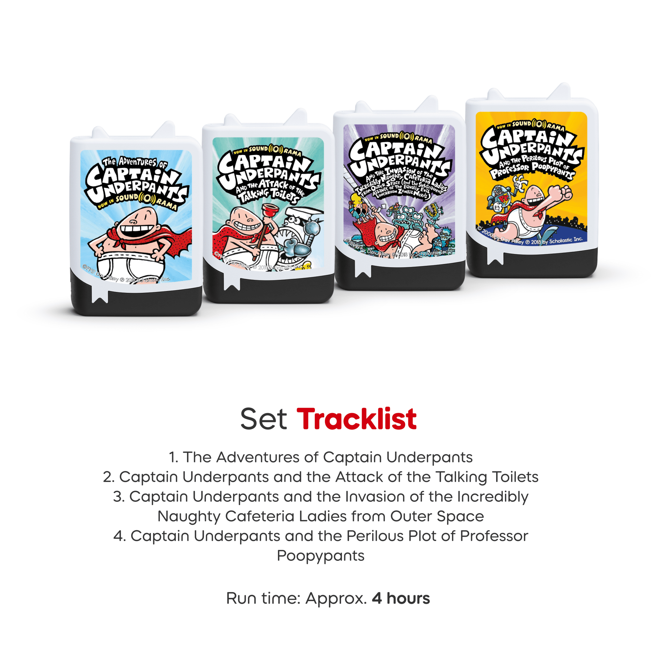tonies Captain Underpants Audiobooks Set, 4 Pack, Age Group 7+