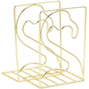 Chris.W 1 Pair Metal Wire Flamingo Bookends Decorative Metal Book Ends Supports Dividers for Shelves, Unique Geometric