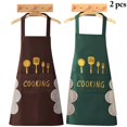 thumbnail image 2 of Coofit Kitchen Apron Funny Waterproof: 2PCS Cooking Apron Bib Apron with Pocket & Towel, 2 of 10