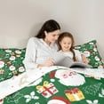 thumbnail image 6 of Manfei Magic Santa Claus Full Size Comforter Sets, Green Cartoon Christmas Bedding Comforter Set, Happy New Year Reversible Bedding Sets, Luxury Bedroom Decor, 3-Piece, 6 of 9