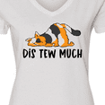 thumbnail image 4 of Inktastic Napping Dis Tew Much Longhair Calico Cat Women's V-Neck T-Shirt, 4 of 5