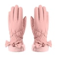 thumbnail image 2 of Lilgiuy Winter Gloves for Women Cold Weather Thermal Solid Color Soft Ski Snow Gloves Windproof Touchscreen Gloves for Running Cycling Driving Mountaining Pink, 2 of 5