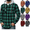 Green, variant on Frnrwgo Men's Plaid Hooded Shirt Jacket Lightweight Breathable Button Up Casual for Daily Outdoor