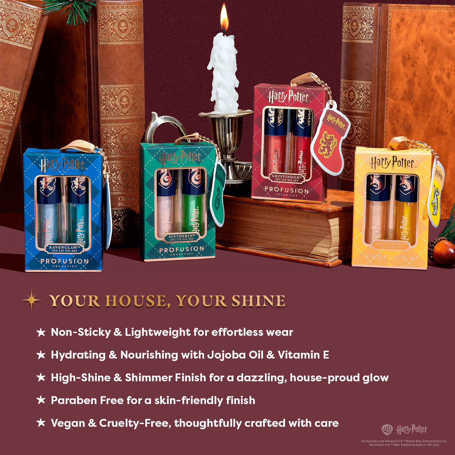 Profusion Cosmetics Harry Potter Holiday Gryffindor 2PC Lip Oil Set