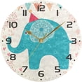 thumbnail image 5 of Dreamtimes Cartoon Elephant Wall Clock, 10 Inch Silent Non Ticking Round Clock Oil Painting Clock Easy to Read Clock for Living Room Bedroom Bathroom Home Decor, 5 of 7